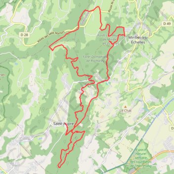 Itinéraire Circuit VTT au départ de St Aupre, distance, dénivelé, altitude, carte, profil, trace GPS
