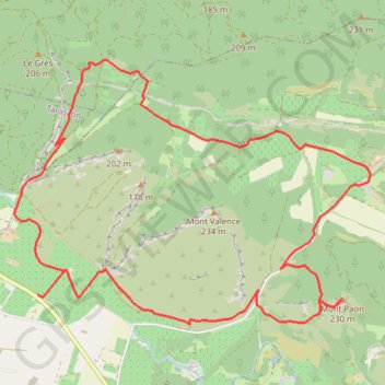 Itinéraire Fontvieille. Le Mont Paon-Les Lèques, distance, dénivelé, altitude, carte, profil, trace GPS