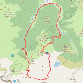 Itinéraire Cabane de Bonrepos et Étang d'Alet ou de la Lacarde, distance, dénivelé, altitude, carte, profil, trace GPS