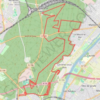 Itinéraire G2 33 km195m Parc de la Charmeraie, distance, dénivelé, altitude, carte, profil, trace GPS
