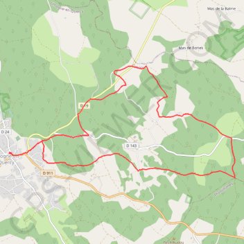 Itinéraire Limogne-Malecargue, distance, dénivelé, altitude, carte, profil, trace GPS