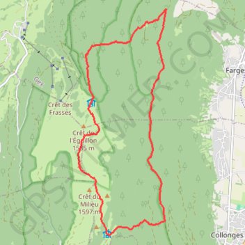 Itinéraire Crêt de la Goutte (Grand Crêt d'Eau), distance, dénivelé, altitude, carte, profil, trace GPS
