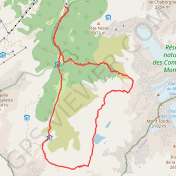 Itinéraire Monts Jovet : En boucle par le Nant Blanc, distance, dénivelé, altitude, carte, profil, trace GPS