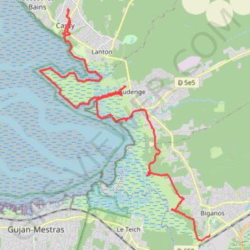 Itinéraire Tour du bassin d'Arcachon à pied jour 4, distance, dénivelé, altitude, carte, profil, trace GPS