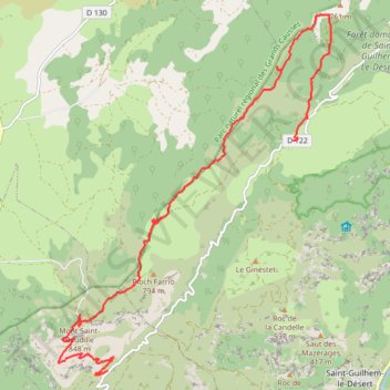 Itinéraire Mt St Baudille et Piochs de la Séranne en traversée, distance, dénivelé, altitude, carte, profil, trace GPS