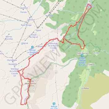 Itinéraire Aiguille de Roselette, distance, dénivelé, altitude, carte, profil, trace GPS
