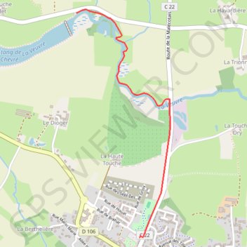 Itinéraire La Bouexiere liaison etang de Chevre, distance, dénivelé, altitude, carte, profil, trace GPS