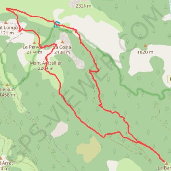 Itinéraire Mont Autcellier, distance, dénivelé, altitude, carte, profil, trace GPS