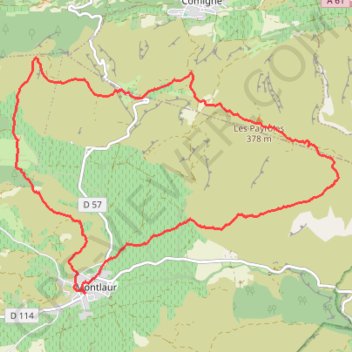 Itinéraire Boucle de Montlaur, distance, dénivelé, altitude, carte, profil, trace GPS