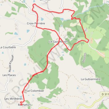Itinéraire Rochefort Bayard, distance, dénivelé, altitude, carte, profil, trace GPS