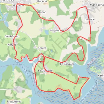 Itinéraire Nostang 12 km, distance, dénivelé, altitude, carte, profil, trace GPS