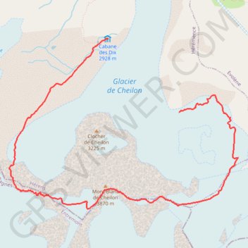 Itinéraire 30.07.2017 Mont Blanc de Cheilon, distance, dénivelé, altitude, carte, profil, trace GPS