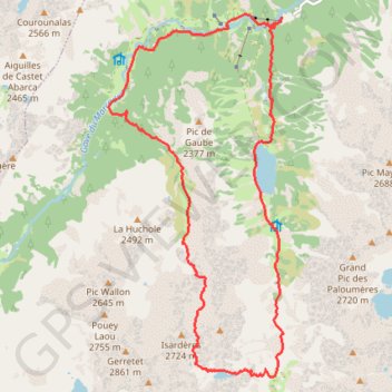 Itinéraire Vallon de Pouey Trénous & Brêche Peyrot, distance, dénivelé, altitude, carte, profil, trace GPS