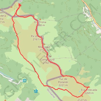 Itinéraire Entecade par le Col du Portillon, distance, dénivelé, altitude, carte, profil, trace GPS