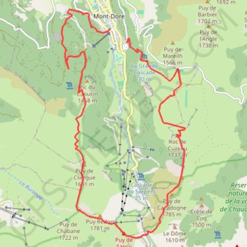 Itinéraire Puys de sancy auvergne, distance, dénivelé, altitude, carte, profil, trace GPS