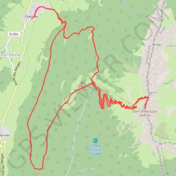 Itinéraire Dents d'Arclusaz, distance, dénivelé, altitude, carte, profil, trace GPS