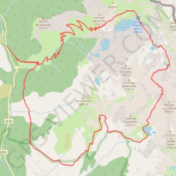 Itinéraire Claï Supérieur en boucle (Aller par le Refuge de Vens ; Retour par les Lacs Marie) depuis le Parking de Vens, distance, dénivelé, altitude, carte, profil, trace GPS