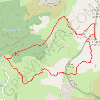Itinéraire Le Tabor, Circuit de la Mer, distance, dénivelé, altitude, carte, profil, trace GPS