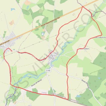 Itinéraire THOU, distance, dénivelé, altitude, carte, profil, trace GPS