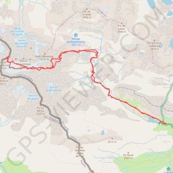 Itinéraire Pic du Vignemale par Ossoue, distance, dénivelé, altitude, carte, profil, trace GPS
