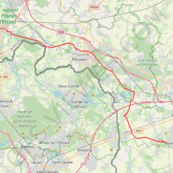 Itinéraire 02 hollain - dour 36, distance, dénivelé, altitude, carte, profil, trace GPS