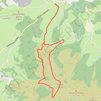 Itinéraire Errebi depuis Pinodieta, distance, dénivelé, altitude, carte, profil, trace GPS