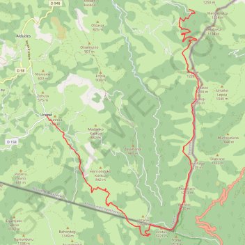 Itinéraire Le Sentier des Contrebandiers - De Espila à Urepel, distance, dénivelé, altitude, carte, profil, trace GPS