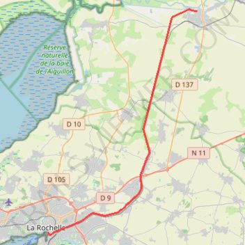 Itinéraire Vélodyssée et Vélo Francette : Canal Marans - La Rochelle, distance, dénivelé, altitude, carte, profil, trace GPS