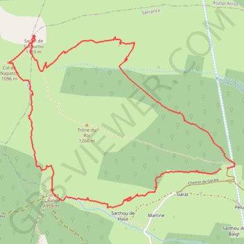 Itinéraire Soum de Souturou, distance, dénivelé, altitude, carte, profil, trace GPS