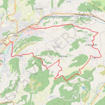 Itinéraire Gap-Batie Vieille-Rambaud, distance, dénivelé, altitude, carte, profil, trace GPS