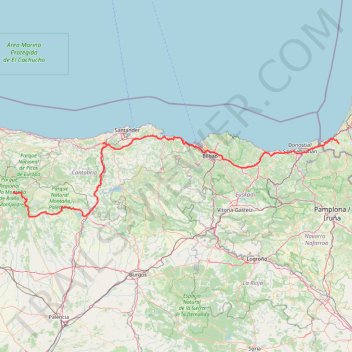 Itinéraire Etape 9 Péage Riaño - Saint-Pée-sur-Nivelle 64310, distance, dénivelé, altitude, carte, profil, trace GPS