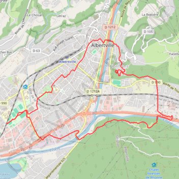 Itinéraire Tour d'Albertville, distance, dénivelé, altitude, carte, profil, trace GPS