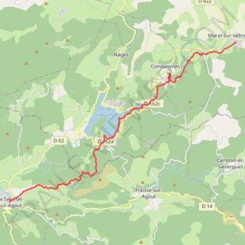 Itinéraire De Murat sur Vèbre à La Salvetat sur Agout, distance, dénivelé, altitude, carte, profil, trace GPS
