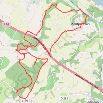 Itinéraire Montpouillan 2 enduro léger, distance, dénivelé, altitude, carte, profil, trace GPS