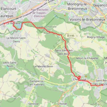 Itinéraire La Verrière à Saint Rémy-lès-Chevreuse, distance, dénivelé, altitude, carte, profil, trace GPS