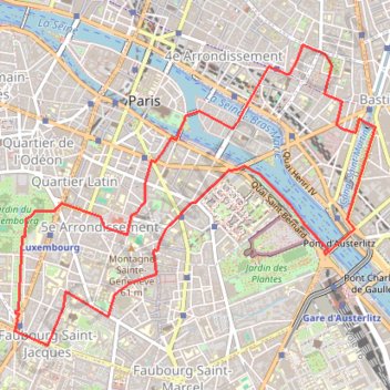 Itinéraire Musée d'art contemporain, distance, dénivelé, altitude, carte, profil, trace GPS