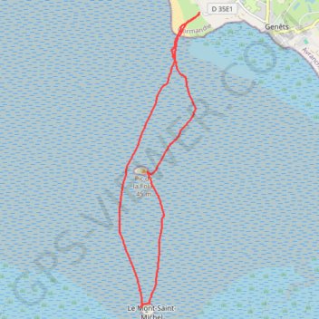 Itinéraire Traversée de la baie du Mont Saint Michel, distance, dénivelé, altitude, carte, profil, trace GPS