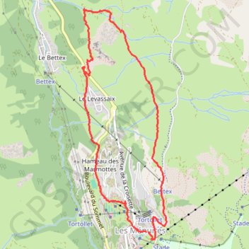 Itinéraire Les Menuires - le Bettaix, distance, dénivelé, altitude, carte, profil, trace GPS