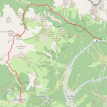 Itinéraire Traversée des Alpes - Étape 27, distance, dénivelé, altitude, carte, profil, trace GPS