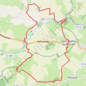 Itinéraire Boucle de la Chapelle du Chêne à Saint-Martin-de-Connée, distance, dénivelé, altitude, carte, profil, trace GPS