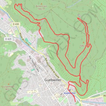 Itinéraire Les carrières autour de Guebwiller, distance, dénivelé, altitude, carte, profil, trace GPS