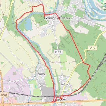 Itinéraire Marne et canal à Varreddes, distance, dénivelé, altitude, carte, profil, trace GPS