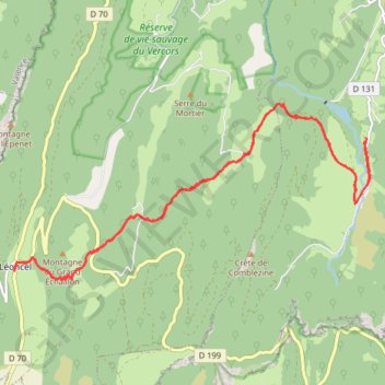 Itinéraire Bouvante le Haut à Léoncel Aller-Retour, distance, dénivelé, altitude, carte, profil, trace GPS