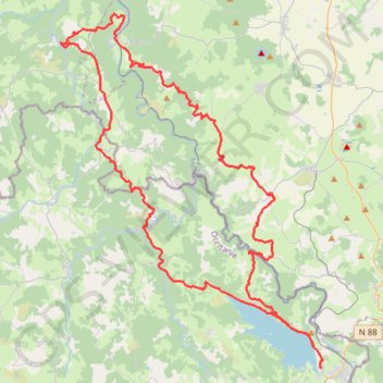 Itinéraire Naussac - saint prejet d'allier, distance, dénivelé, altitude, carte, profil, trace GPS