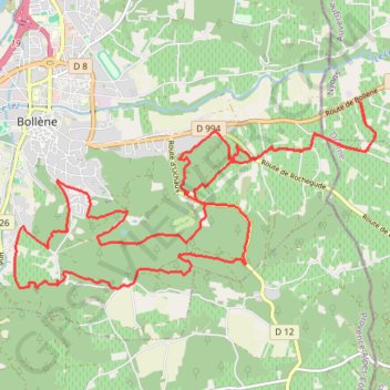 Itinéraire Bollene - Le Lez, distance, dénivelé, altitude, carte, profil, trace GPS