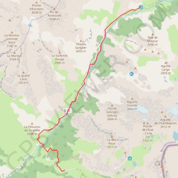 Itinéraire J5-Maljasset-Fouillouse, distance, dénivelé, altitude, carte, profil, trace GPS