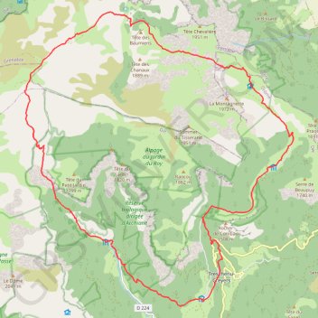 Itinéraire Boucle de 2 jours sur les Hauts-Plateaux du Vercors, distance, dénivelé, altitude, carte, profil, trace GPS