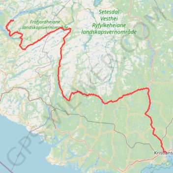 Itinéraire 1-Norvège, distance, dénivelé, altitude, carte, profil, trace GPS