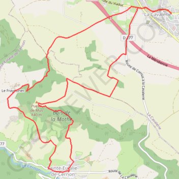 Itinéraire Boucle La Cavalerie Sainte Eulalie, distance, dénivelé, altitude, carte, profil, trace GPS