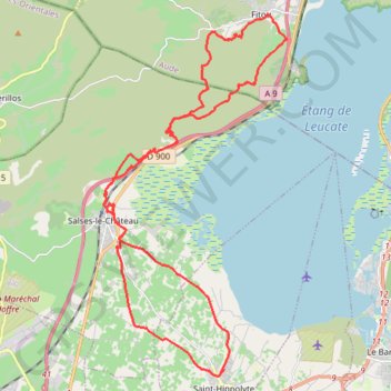 Itinéraire Fitou, distance, dénivelé, altitude, carte, profil, trace GPS